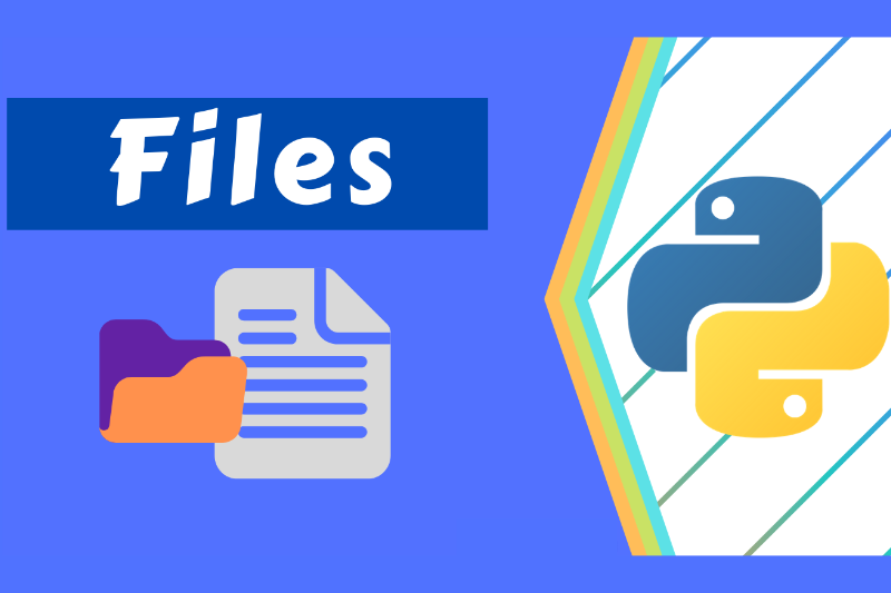 A file and folder icon with the text 'Files' and a Python logo on the right